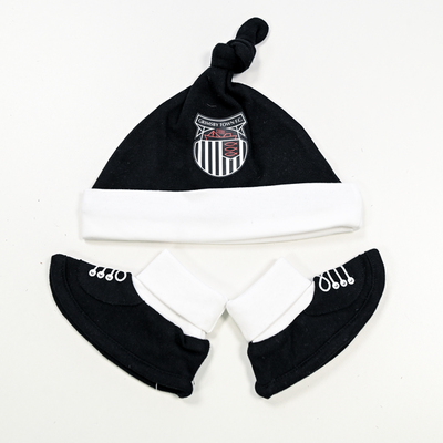 Crested Baby Hat & Booties Set
