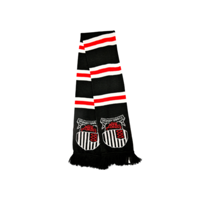 Tri-Bar Black/White/Red Scarf