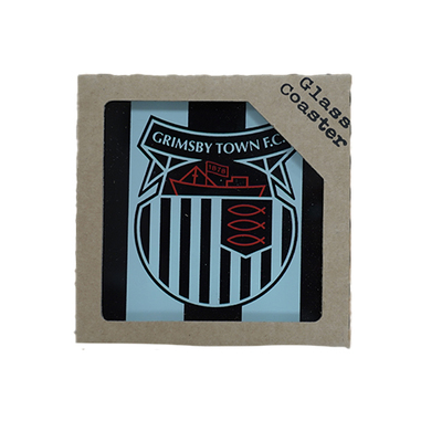 Black Glass Striped Coaster