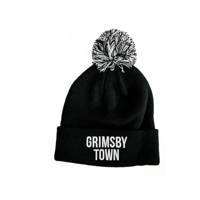 3D Black Bobble Hat