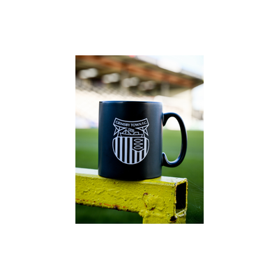 Matt Black Crested Mug