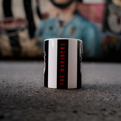 Crested Mug with Black & White Stripes