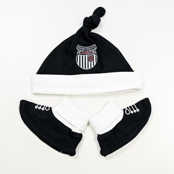 Crested Baby Hat & Booties Set